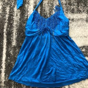 Aqua blue halter top